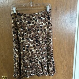 connected apparel Brown and Black Polka Dot flare skirt